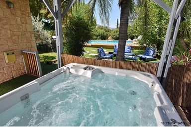 וילה קלמה במושבה - החצר והבריכה