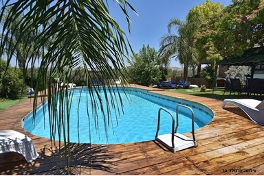 וילה קלמה במושבה - החצר והבריכה