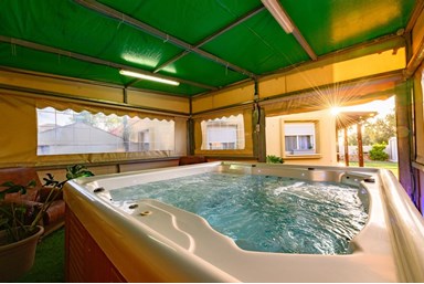 וילה אריאל - החצר, הבריכה והג'קוזי 